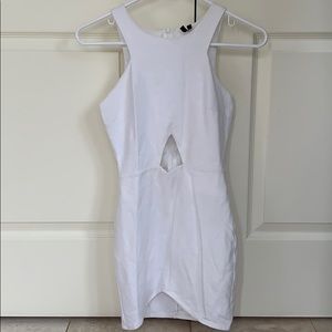 Blanc White dress fitted with cut out